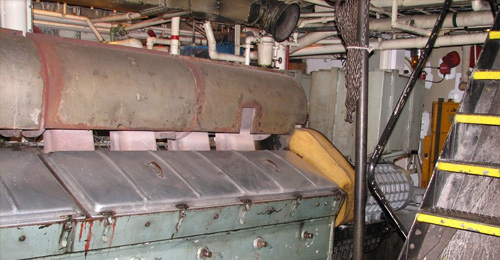Asbestos in a ships engine room